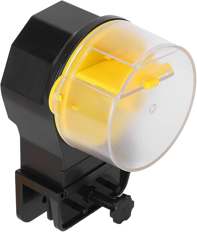 Automatic Fish Feeder Timed Flexible Convenient Clean Easy Installation Fish Food Dispenser (Yellow)