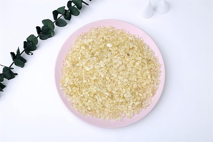 MAIBAOTA Natural Citrine Crystal Quartz Rocks Chips Vase Filler Rocks for Succulent Plant Small Fish Tank Aquarium Gravel Decorative Pebbles Stones(200 gram)