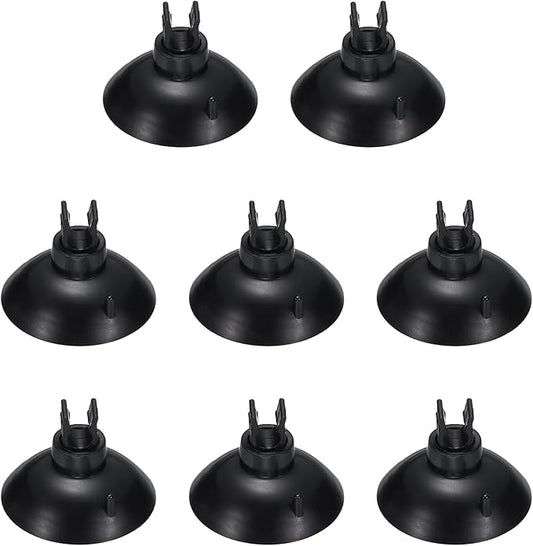 Aquarium Suction Cups, Fish Tank Suction Cups Clips Airline Tube Holders Clamps (Plastic, 8Pcs, Black) for 0.2" Fish Tank Airline Tubing Binding Moss Shrimp Nest, 5x30MM