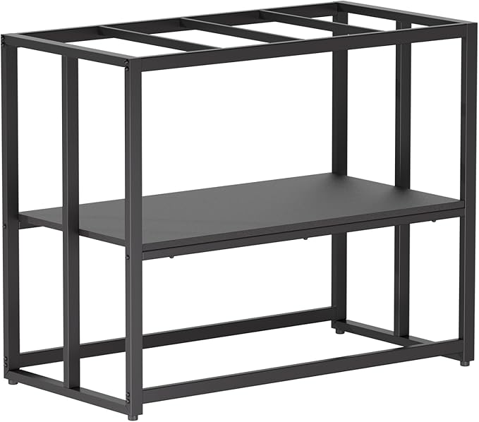 Urban Deco 40 Gallon Fish Tank Stand 660LBS Capacity For Aquarium Stand Metal Fish Tank Stand 36.6"x18.5"x30" Dual-Layer Design Terrarium Stand Ideal for Home and Office, Black