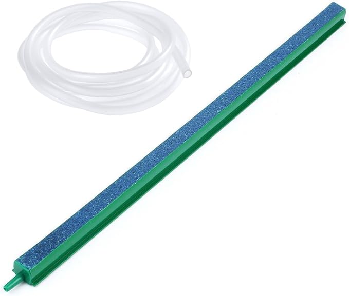 Saim 16 inch Aquarium Air Stone Bar, Bubbles Release Oxygen Diffuser Bar, Fish Tank Mineral Air Bubble Air Stone Bar (Green - Blue) with 20ft Clear Airline Tubing
