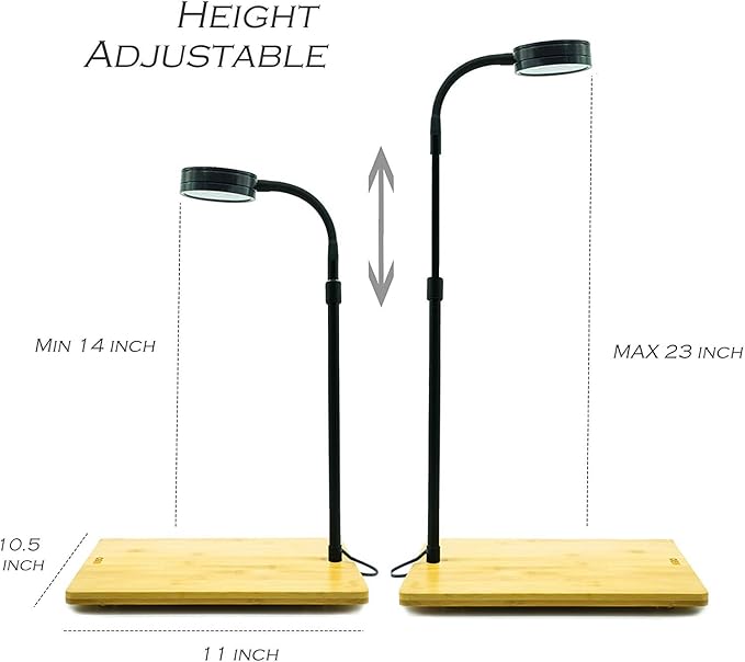 Height Adjustable Full Spectrum Nano LED Light, fits Nano Tanks, Wabi kusa, Potted Plants, Betta Tanks(9W)