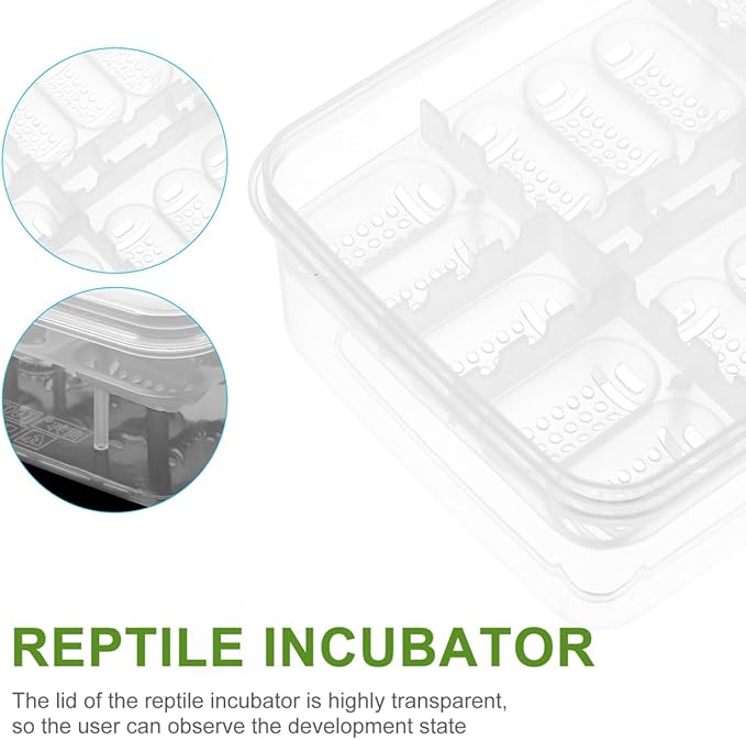 Balacoo 4 Pcs 16-Grid Reptile Breeding Box, Professional Clear Egg Incubator Tray, Plastic Breeder Box for Gecko, Lizard &Amp; Mane Hatching