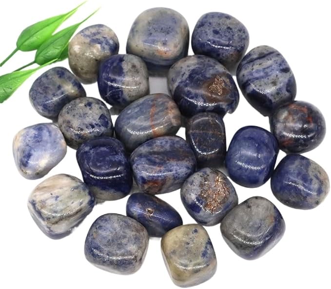 Natural Tumbled Stones Bulk Ore Gravel Specimen Healing Crystals Quartz Energy Minerals Tank Aquarium Home Decor Gem Decoration (Color : Blue Sodalite, Size : 500g)