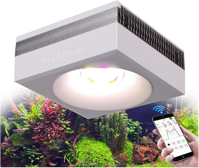 PopBloom RL90 Freshwater LED Aquarium Light, APP Control Planted Aquarium Light Full Spectrum for 16"-28" Freshwater Fishes Plants Tank, High Power & Programmable (1 Light with Hang kit)
