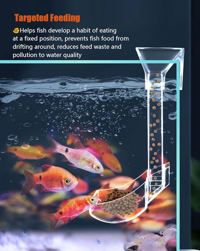 KINGYEENUO Shrimp Feeder Set - Aquarium Fish Feeder Tube Kit with Feeding Ring, Cleaning Brush, Tank Feeding Tube