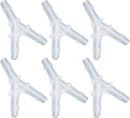 Xiaoyztan 6 Pcs Y-Type Aquarium Air Tubing Splitter Connectors Polypropylene Equal Barb Air Pump Accessories