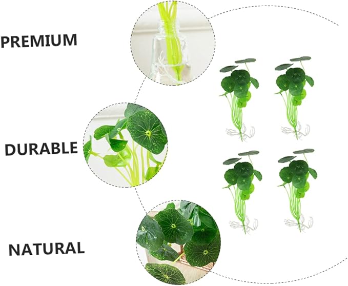 NOLITOY 4 Pcs Fish Tank Lotus Leaf Aquarium Water Grass Artificial Plants Artificiales para Fish Tank Decoration Lifelike Aquarium Plants Fake Water Plastic Flower Dining Table