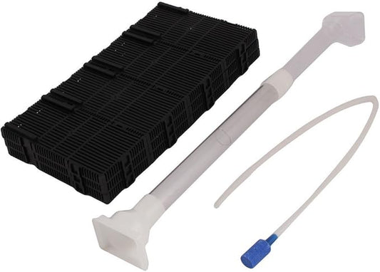 XMHF Plastic Aquarium Undergravel Filter Board Air Pump Line Hose Tube 20 Pcs Black