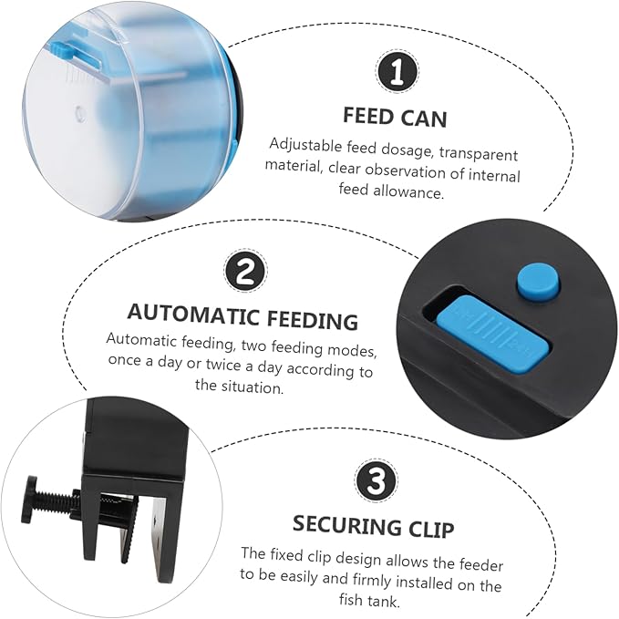 COLLBATH Automatic Fish Feeder for Aquarium Set Intelligent Feeding for