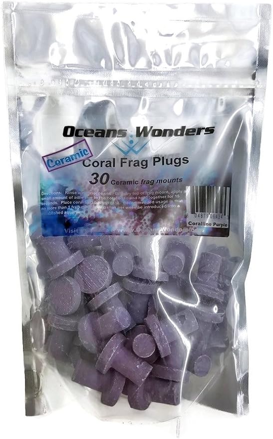 Oceans Wonders Ceramic Coralline Purple Coral Frag Plugs 30 Pack