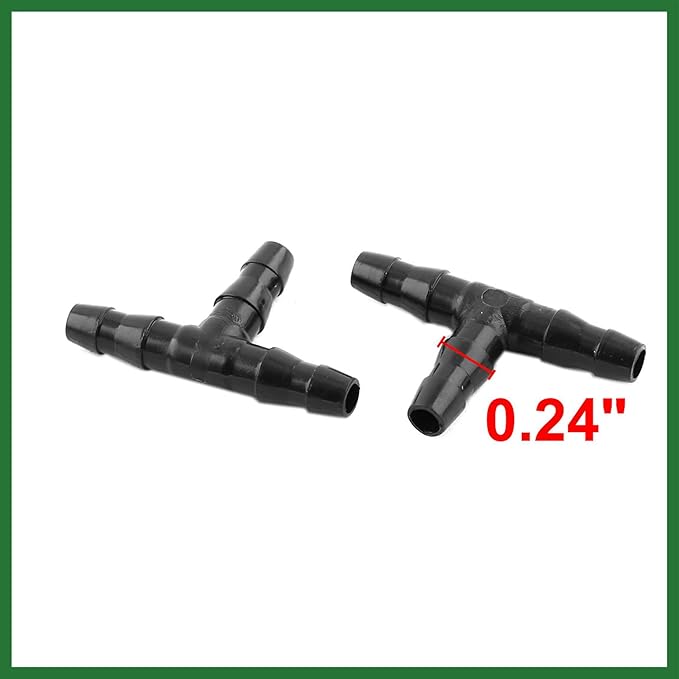 Motoforti 10 Pcs 6mm Dia 3 Ways T Shape Airline Air Tube Connectors for Aquarium Long-Lasting