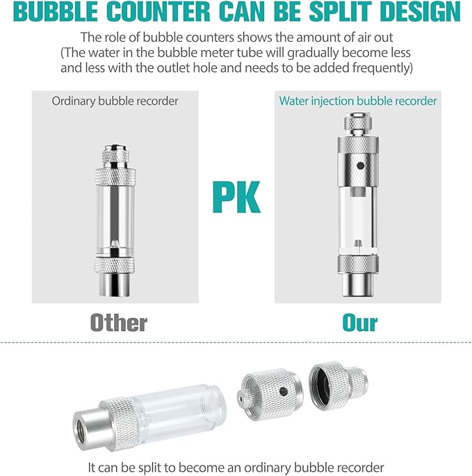 Aquarium Co2 Bubble Counter Splicing Accessories, Multiple Connections are Allowed, Co2 Regulator Aquarium Co2 Bubble Counter Splicing Accessories