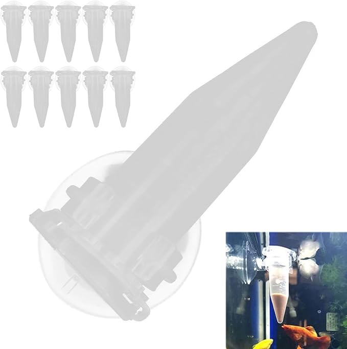 Zerodis 10Pcs V Shape Automatic Fish Feeder, Shrimp Food Feeding Cup Aquarium Red Funnel Cup Automatic Aquarium Fish Food Feeder Feeding Cup with Suction Cup