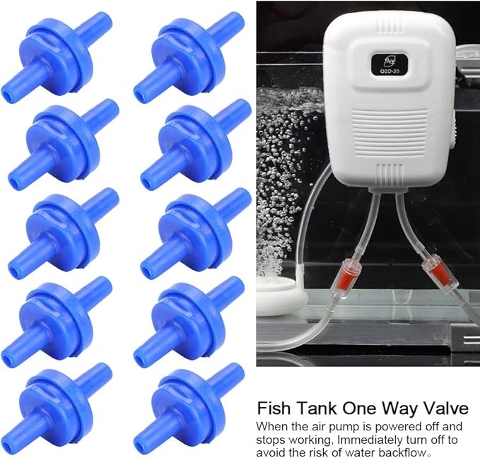 10Pcs Aquarium Air Pump Check Valves Plastic One Way Non‑Return Fish Check Valve Air Pump Accessories for 4MM Hose