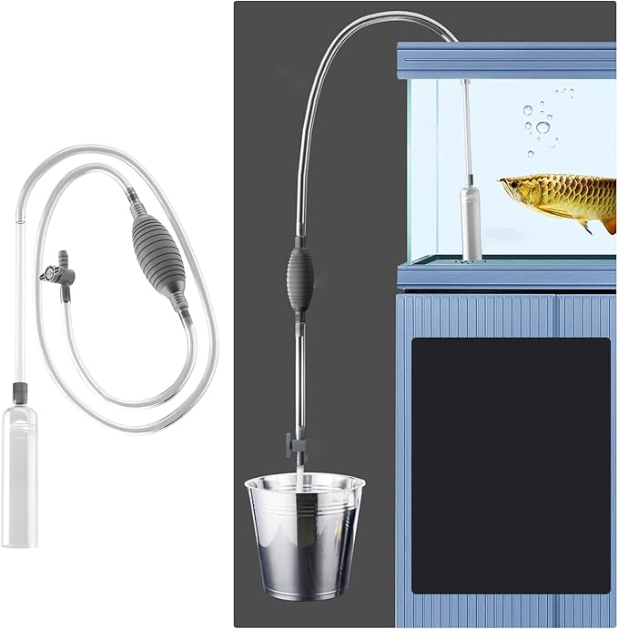 Aquarium Siphon Water Changer Fish Tanks Siphon Aquarium Siphon Vacuum for Fish Tanks Toilet Suction Aquarium Siphon Vacuum for Fish Tanks Gravel & Sand, Blue-1.5M