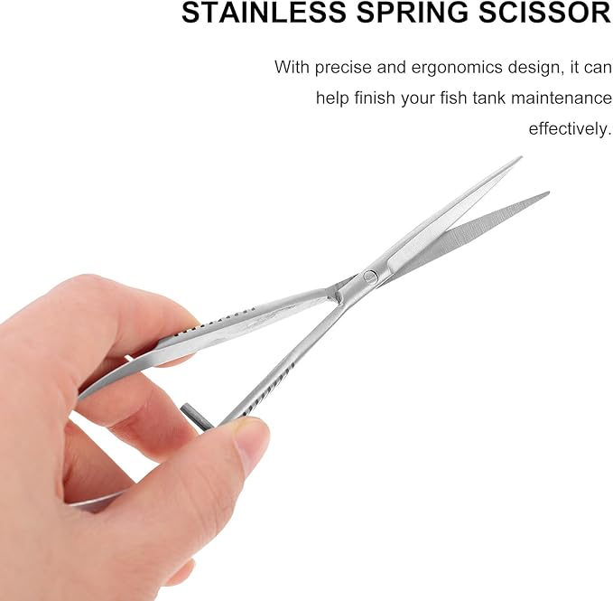 Aquarium Water Grass Stainless Steel Spring Action Curved Aquatic Plant Tongs Fish Tank Landscaping Tools for Aquarium Embroidery