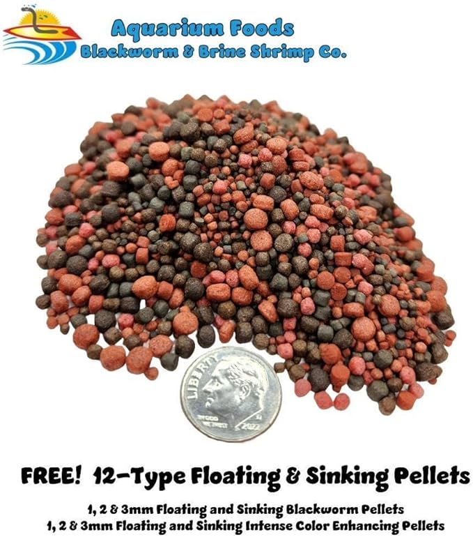 Freeze Dried California Blackworms with Intense Color Bits for Discus, Cichlids, All Tropical Fish. Farmed and Freeze Dried in California USA! NOT Imported from Mexico…100 Grams