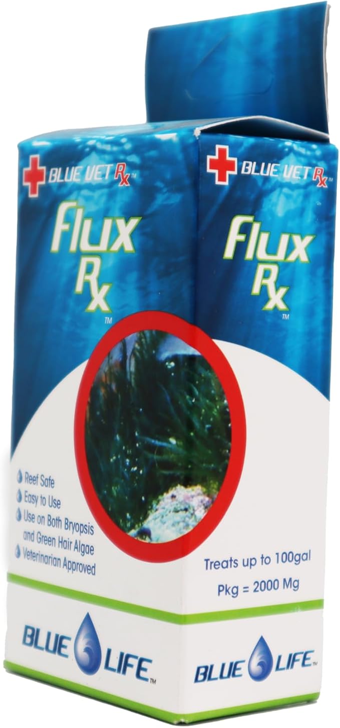 Blue Life Flux Rx - 2000mg Treats up to 100Gal Reef Safe, Use on Both Bryopsis and Green Hair Algae
