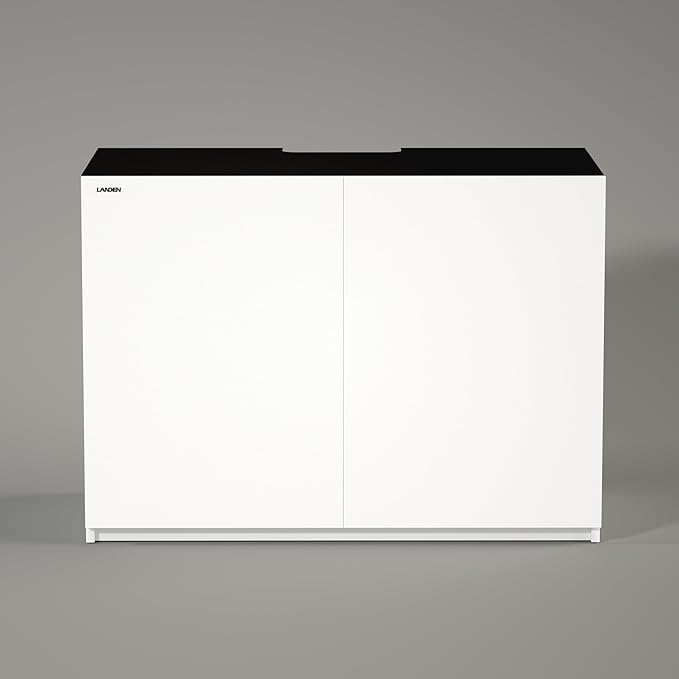 LANDEN Aquarium Wooden Stand and Cabinet for up to 105 Gal Tank, Fish Reptile Sea Salt WaterTank Stand, Nano Foam Leveling Mat Included, W47.2xD23.6xH31.5 in, Wooden Matte White Painted(Stand Only)