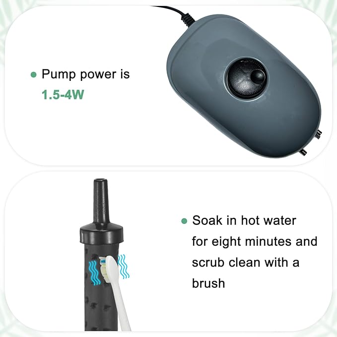 M METERXITY Air Stone for Aquarium Fish Tank, 11.81 Inch Rubber Pipe Bubble Diffuser with Suction Cup for Hydroponics/Aquaculture, Oxygen Diffuser Bar Bubble Wall Decorations