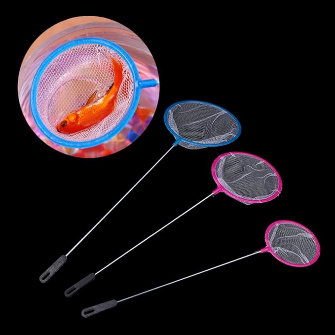 Fishing Tank Net Plastic Round Thick Fish Shrimp Capture for Aquarium Shop Tools Large 39x11.5 Color Randomly