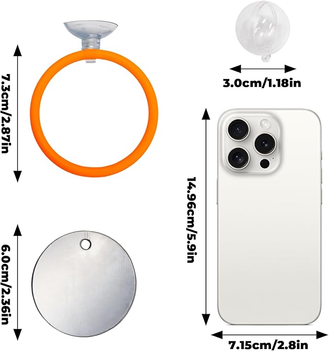 Beta Fish Aquariums Accessories, 1 Fish Mirror with Floating Ball & 2 Exercise Training Ring Toys, Fish Feeding Ring, Betta Fish Toys Set for Tank, Enrichment Toys for Fish
