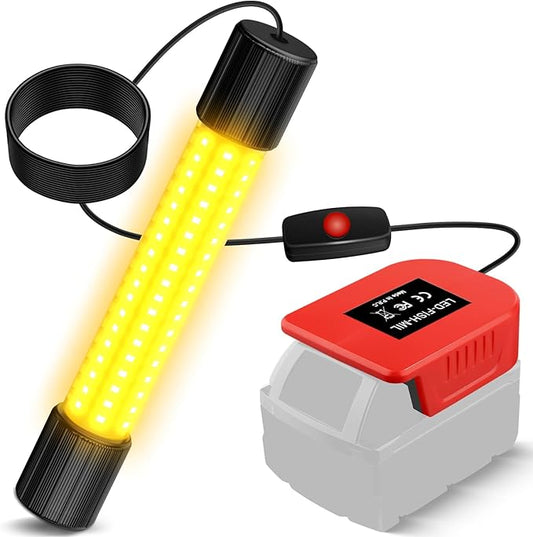 Underwater Fishing Warm Light Compatible with Milwaukee M18 Battery,1300 Lumens, LED Light for IP68 Waterproof Submersible Fish Attracting Light, Night Fishing Light (No Battery)