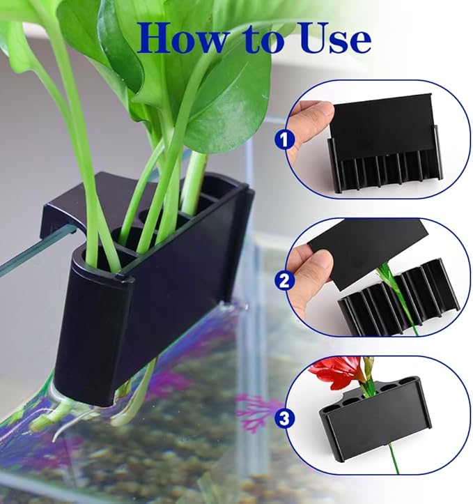 Aquarium Plant Holder，Plastic Fish Tank Plant Holder，Hanging Aquarium Planter Cup for Fish Tank Live Plants