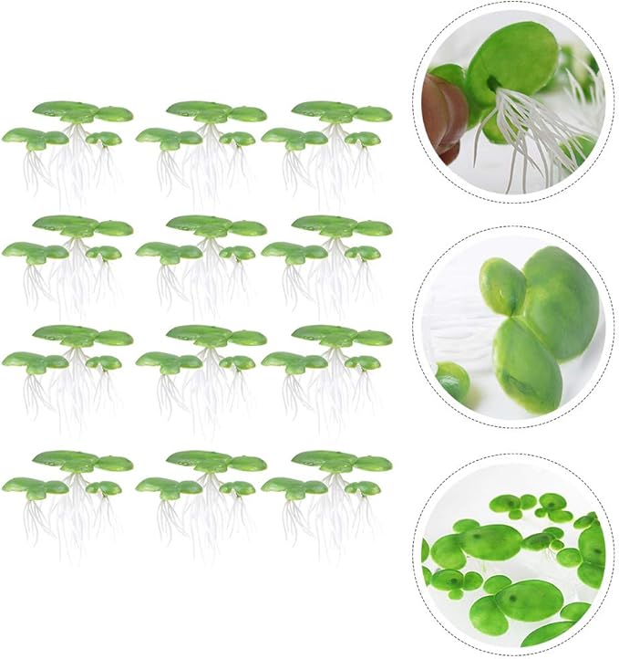 ULTECHNOVO Fish Tank Decorations, 2 Packs/ 36PCS Simulated Duckweed Plant Decor Plastic Water Plant (Green)