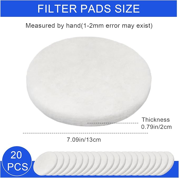 Polishing Filter Pads for Aquarium, Water Polishing Pad Compatible with Fluval Fx4 Fx5 Fx6 Filter Media, Aquarium Maintenance Reliable Effective Quick Clear Pads, Polishing Pad for Aquarium 20 Pack
