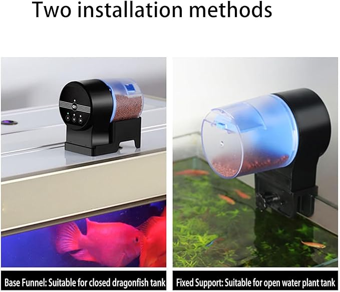 Automatic Fish Feeder for Aquarium, 200ml Auto Food Dispenser with Timing Feeding, Mute Design for Betta Koi Turtle Small Tank