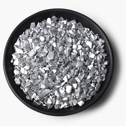 3-5MM Natural Stone Gravel Quartzs Agat Jaspers Chips Minerals Tumbled Specimen Stone Home Aquarium Decoration,NO.41 Silver Colour,20g