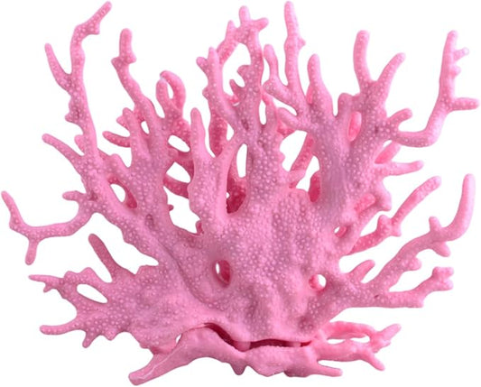 Artificial Aquarium Plant Ornament Decor Plastic Coral Reef Fish Tank Decoration Pink