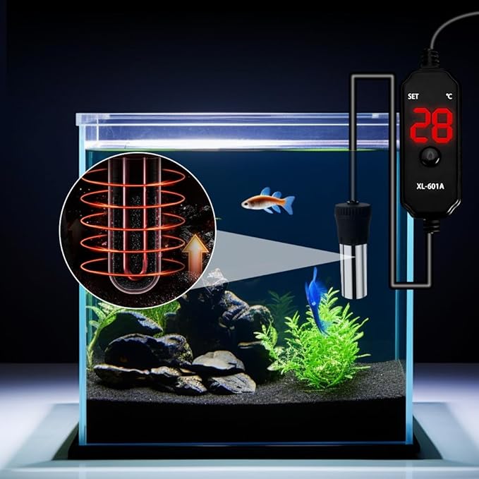 MiOYOOW Aquarium Heater, 15/25W USB Fish Tank Heater with LED Digital Temperature Display for Tanks Under 3/5L
