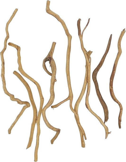 kathson Natural Driftwood for Aquarium, Red Moor Driftwood Mix 12''-16'' Long Driftwood for Decorations Aquarium Driftwood Assorted Shapes Natural Aquarium Decor Driftwood (250g, Medium Branches)