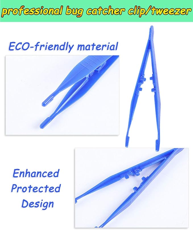 Feeding Tongs,Bug Tweezers for Kids Adults, Reptile Feeding Tweezers Long Handle Feeder Tools for Fish Aquariums Reptiles Snakes Lizard Gecko Spider and Bird (Green)