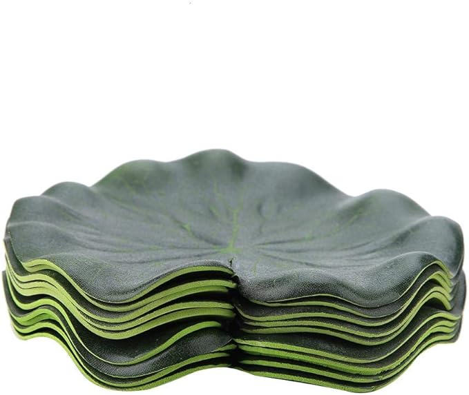 Sheens 10Pcs Aquarium Artificial Lotus Leaf, Fish Tank Water Landscape Decoration Simulation Plastic Floating Lotus Leaves for Freshwater Saltwater Aquarium