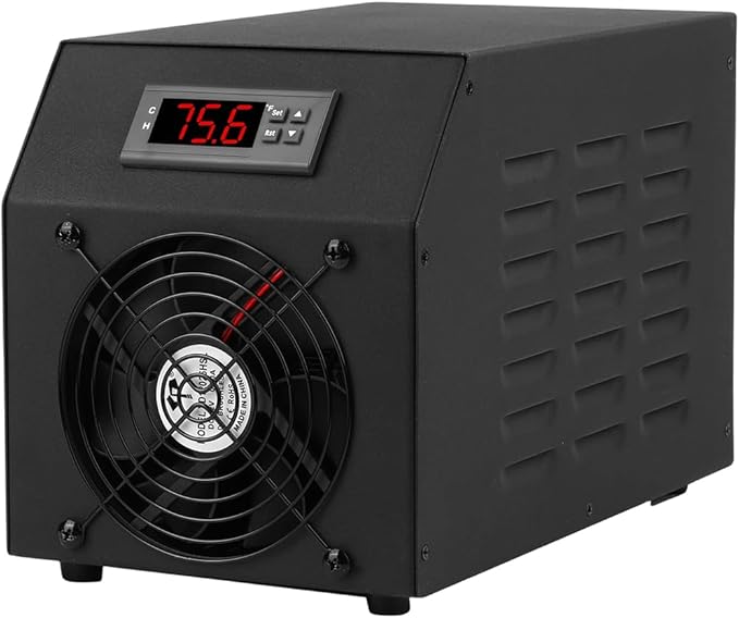 Small Aquarium Chiller 15gal/60L, Quiet Water Chiller for Household Fish Tanks Coral Reef Axolotl Hydroponics, Fish Tank Chiller 110V with Water Pump