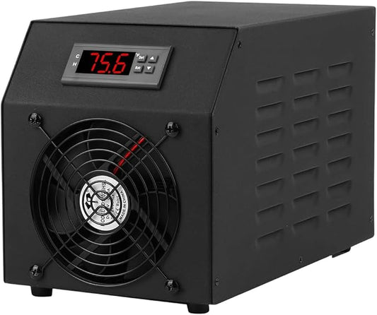 Small Aquarium Chiller 15gal/60L, Quiet Water Chiller for Household Fish Tanks Coral Reef Axolotl Hydroponics, Fish Tank Chiller 110V with Water Pump