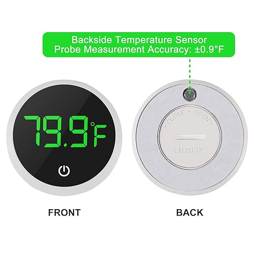 2PACK LED Aquarium Thermometer - 5S Refresh Speed Touch Screen Fish Tank & Terrarium Water Temperature Test Digital Thermometer