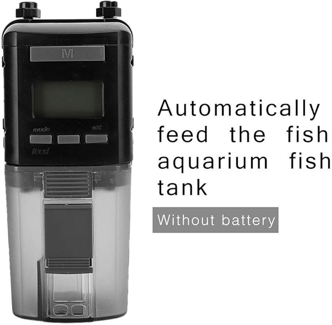 Yosoo Automatic Fish Feeder for Aquarium, Vacation, Weekend, Flake Pellets, Digital Timer, Black, Modern Style