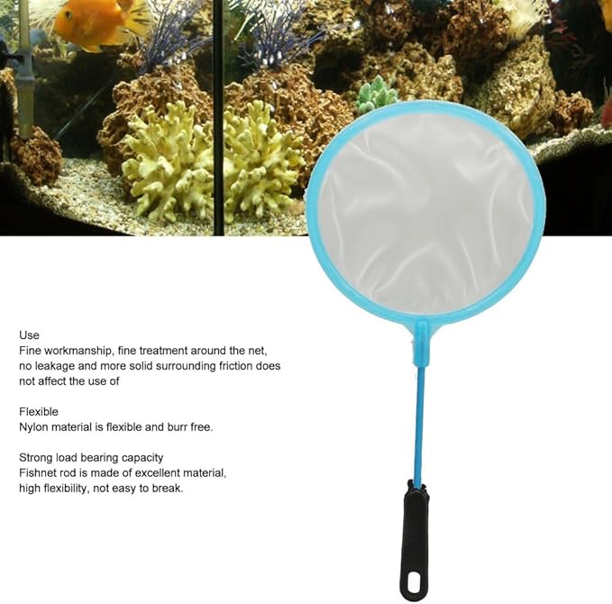 10 Pcs Small Size Fine Sieve Nylon Net Set Plastic Handle High Flexibility Fine Mesh Mini Fish Brine Shrimp Net for Fish Tank