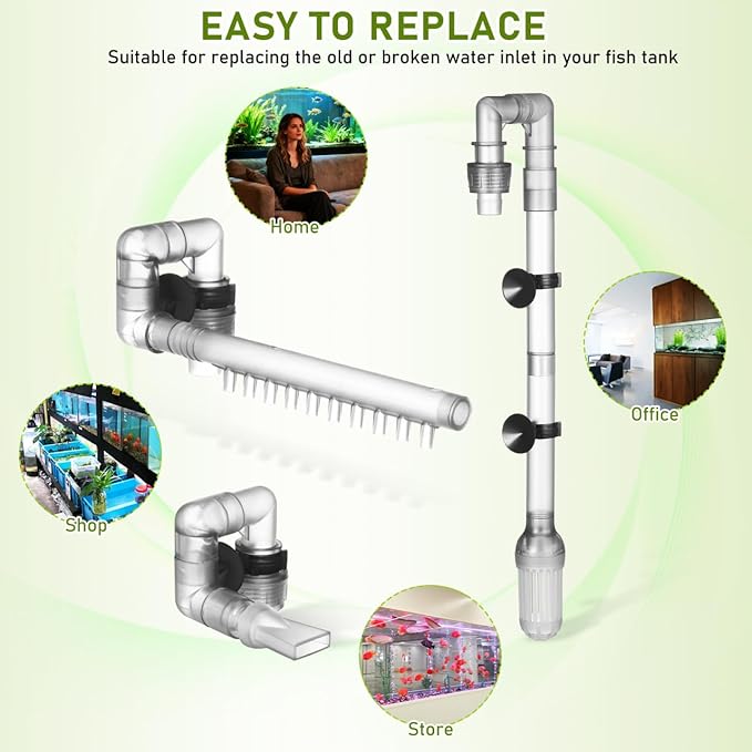ibasenice 1set Replacement Aquarium Water and Outflow Tubes Fish Tank Accessories Easy Installation Smooth Design for External Filters