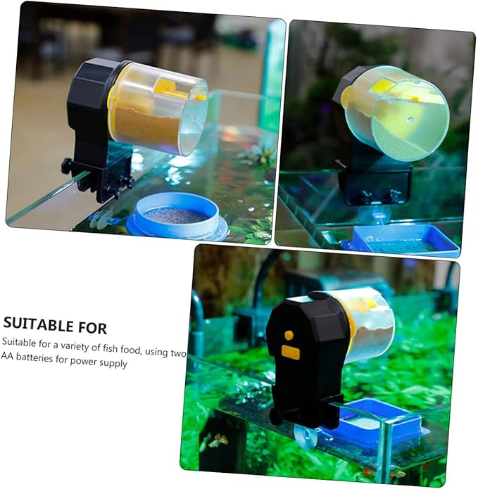 1set Automatic Fish Feeder Adjustable Timer for Aquarium Battery Operated Vacation Feeding Tool for and Aquatic Pets Easy to Clean and Stable Design