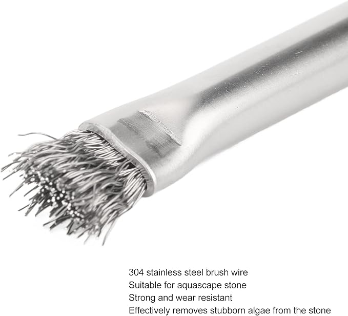 PENO Wire Bristles Brush, Professional Aquarium Brush 304 Stainless Steel for Fish Tank for Wood Hard 23cm/9.1in