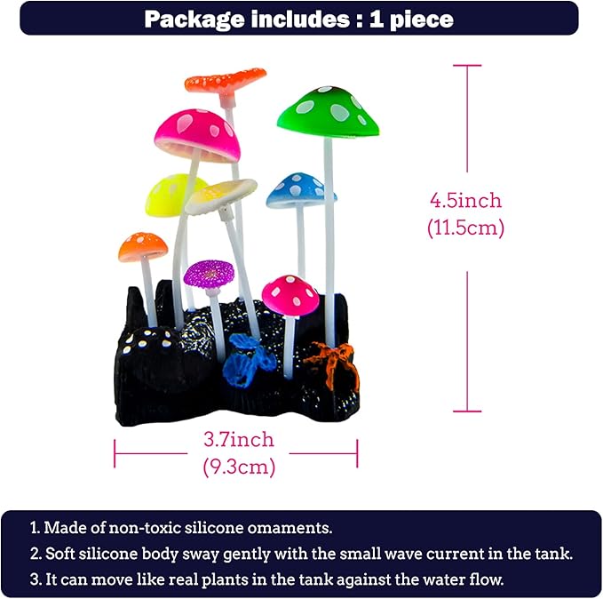 Dynamic Glow in the Dark Aquarium Decorations: Unleashing Visual Effects with Soft Silica Gel, Changing Lights, and Colorful Glowing Coral Ornaments for Enchanting Fish Tank Decor