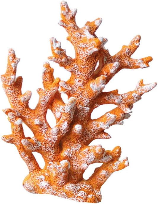 Taotenish Artificial Coral Ornament Underwater Sea Plants Decorations Craft Resin Aquarium Plants Coral Fish Tank Decorations - Yellow