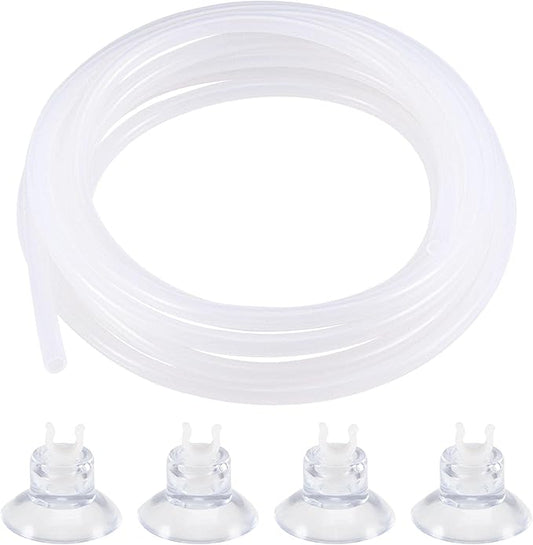 uxcell Silicone Tubing 4mm ID 6mm(1/4") OD 5m Aquarium Pump Air Water Hose Rubber Tube with Suction Cups