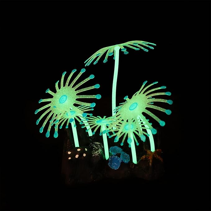 Artificial Fluorescent Anemone Plastic Aquariums Plant Aquarium Décor Plastic Plants Glowing Anemone Tanks Plant Artificial Anemone Coral Accessories